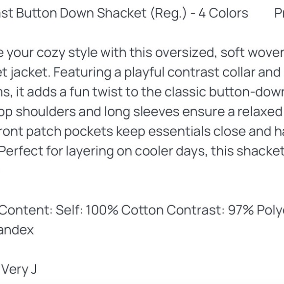 Very J Woven Button-Down barn jacket51 - Picture 4 of 4